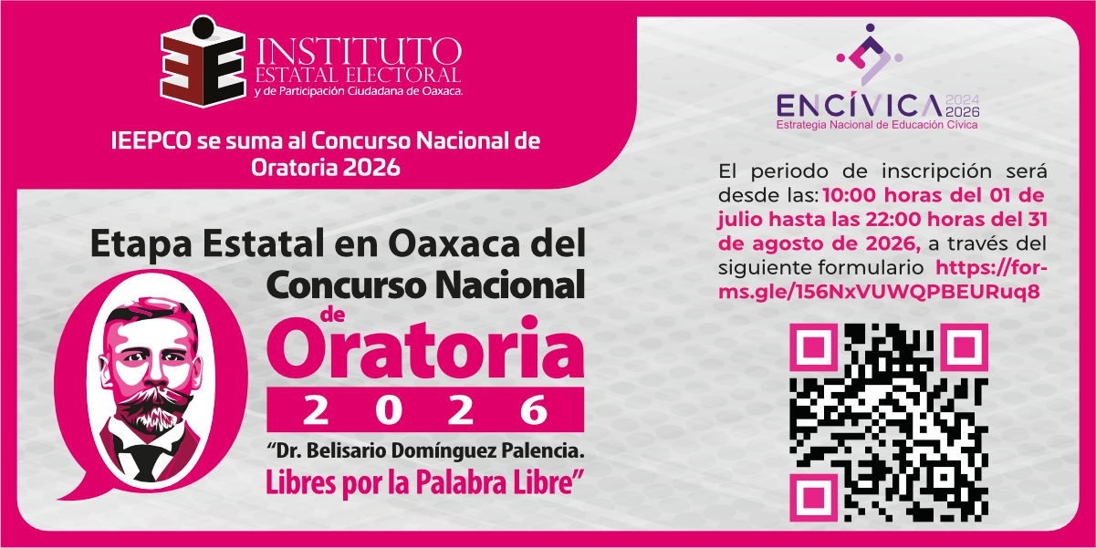 IEEPCO se suma al Concurso Nacional de Oratoria 2026 “Dr. Belisario Domínguez Palencia. Libres por la palabra libre”